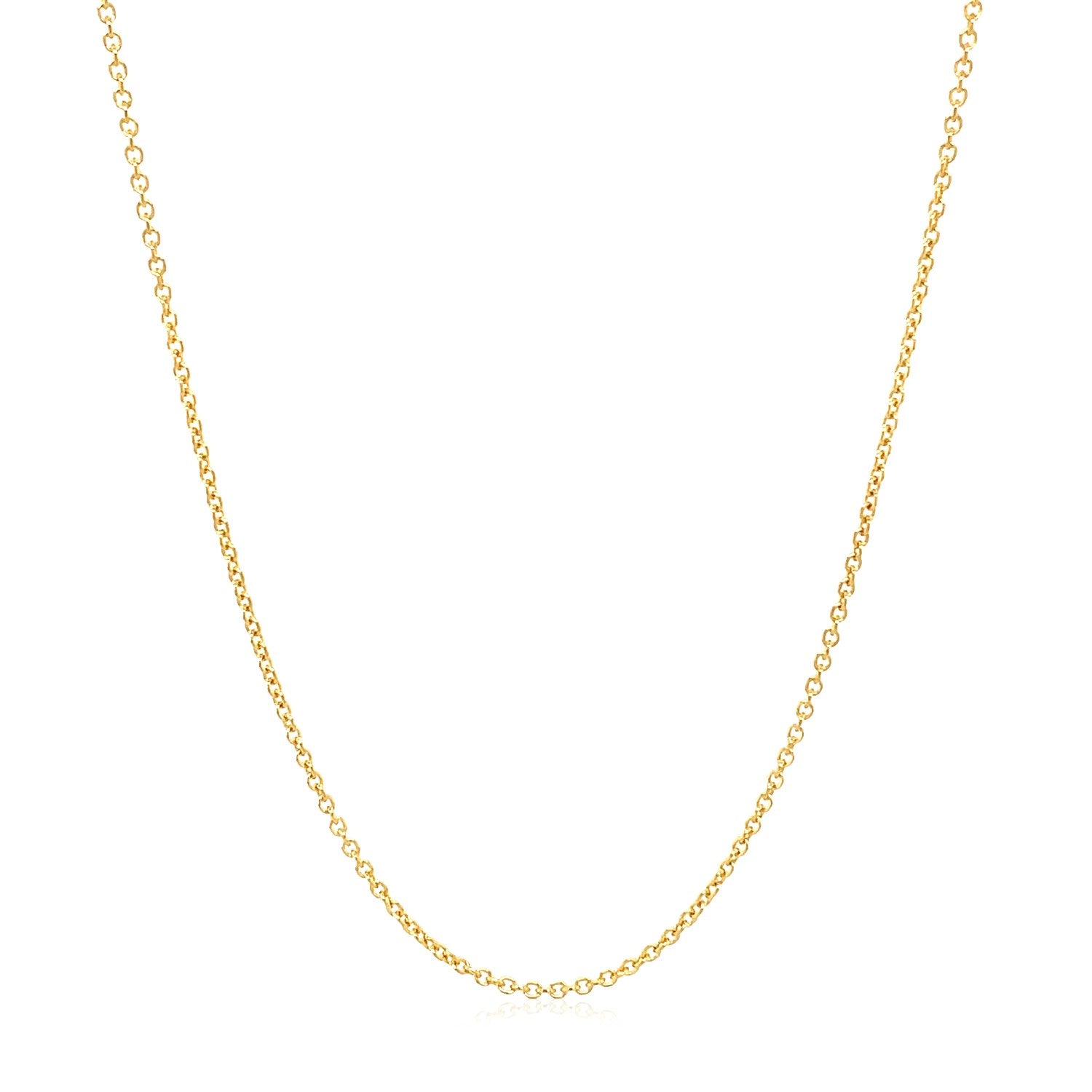 14k Yellow Gold Oval Cable Link Chain (1.20 mm) in a sleek high-contrast midnight luxury editorial style